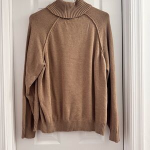 Karen Scott Tan Turtleneck Sweater Classic Knit Design